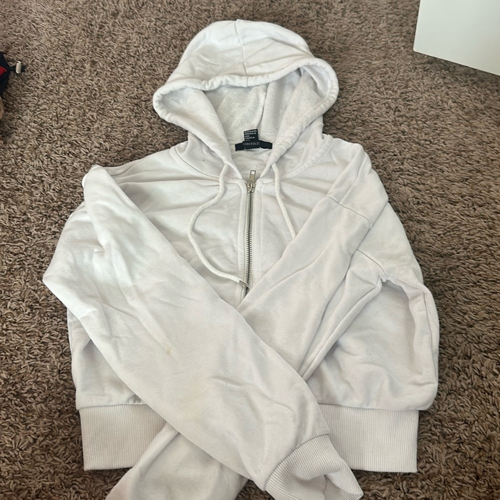 Forever 21 cropped white jacket